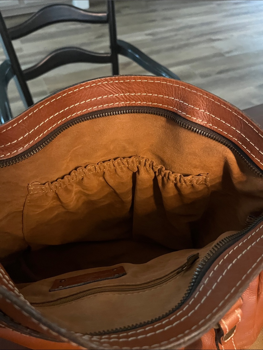 Patricia Nash Poppy Tote Chestnut Tan Brown Leather Bag - Picture 5 of 9
